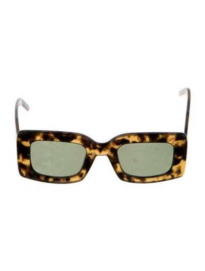 Pre-owned Banbe Square Tinted Sunglasses In Brown