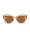 Banbe The Bardot Cat Eyed Sunglasses In Nude Brown In Multi