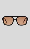 Banbe The Moss Aviator Sunglasses In Black-cocoa In Multi