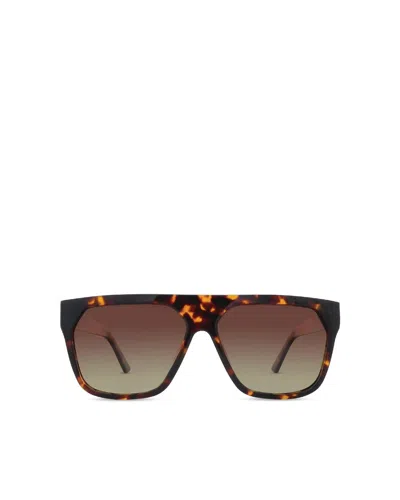 Banbe The Shields Oversized Framed Sunglass In Havana-brown Fade