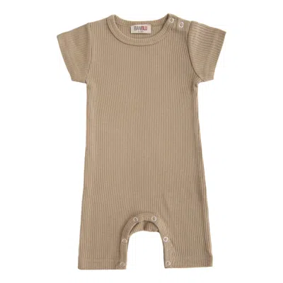 Banblu Kids' Beige Khaki Modal Bodysuit In Nude