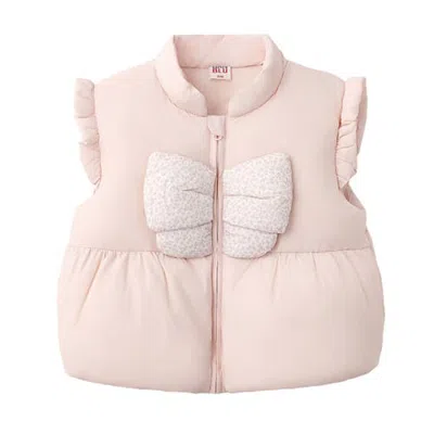Banblu Babies'  Bow Quilted Vest In Pink