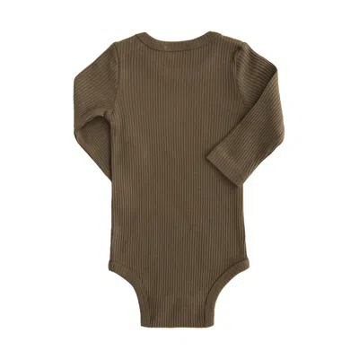 Banblu Kids' Brown Ls Modal Bodysuit In Green