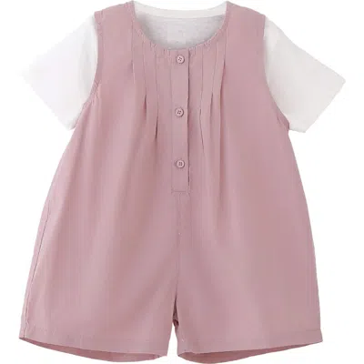 Banblu Babies'  Button Romper Set In Pink