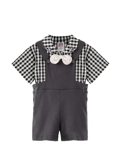 Banblu Babies' Check-print Shorts Set (set Of Two) In Gray