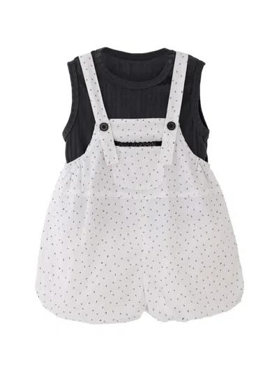 Banblu Babies' Crew-neck Tank Top And Playsuit Set In Multi