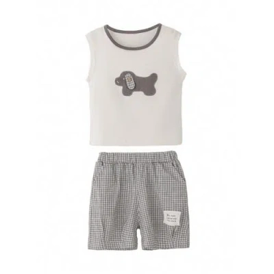 Banblu Babies'  Dog Check Set In Gray
