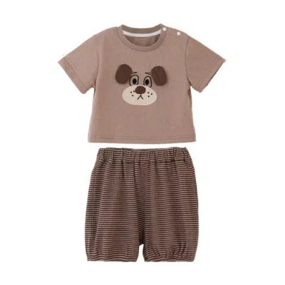 Banblu Kids'  Dog Stripe Set In Animal Print