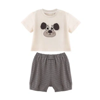 Banblu Kids'  Dog Stripe Set In Neutral