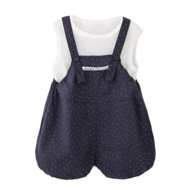 Banblu Babies'  Dotted Overall Set In Blue