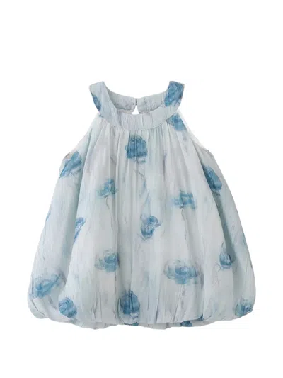 Banblu Babies' Floral-print Dress In Blue