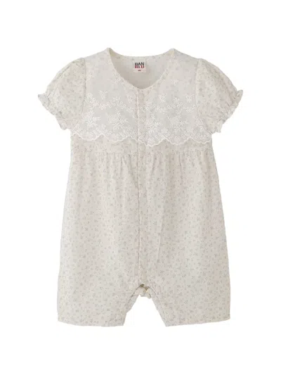 Banblu Babies' Floral-print Romper In Neutral