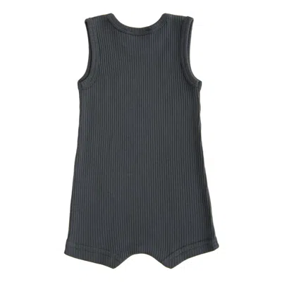 Banblu Kids' Green Sea Moss Sleeveless Modal Romper In Black