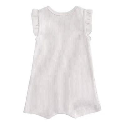 Banblu Kids' Grey Fog Ruffle Modal Romper In Neutral