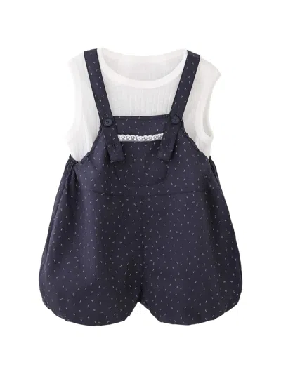 Banblu Babies' Lace-detail Tank Top And Playsuit Set In Multi
