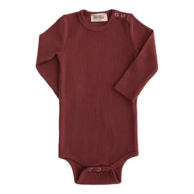 Banblu Kids'  Long Sleeved Modal Bodysuit In Burgundy
