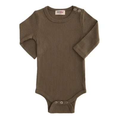Banblu Babies' Ribbed Long-sleeve Bodysuit In Green