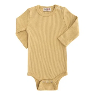Banblu Kids'  Long Sleeved Modal Bodysuit In Yellow