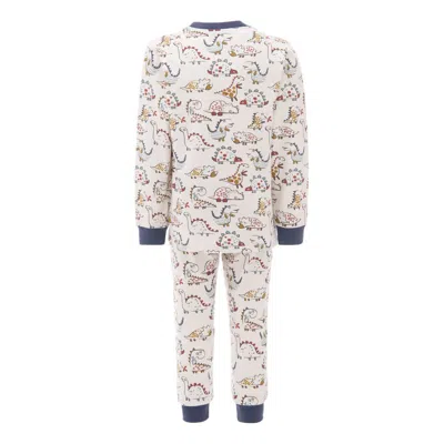 Banblu Kids' Off White Dinosaur Print Pj Set