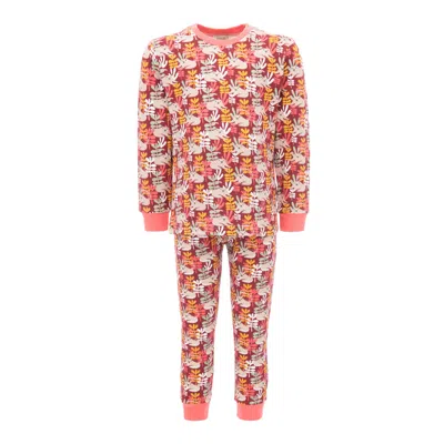 Banblu Kids' Orange Forest Leopard Print Pj Set