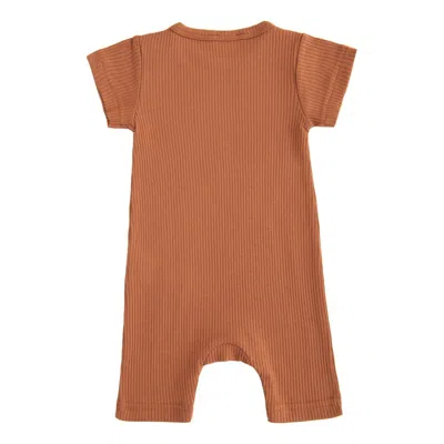 Banblu Kids' Orange Terracotta Modal Bodysuit In Brown