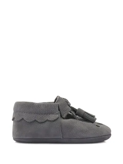 Banblu Babies' Perforated Tassel-detail Pre-walkers In Gray