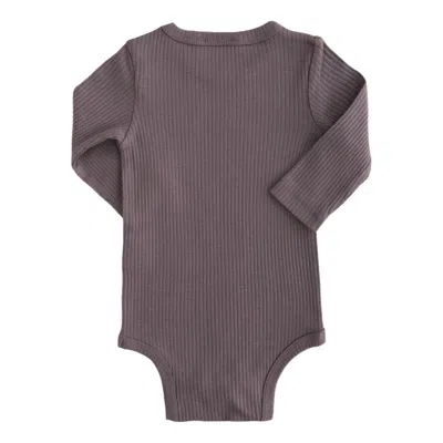 Banblu Kids' Purple Plum Ls Modal Bodysuit In Gray