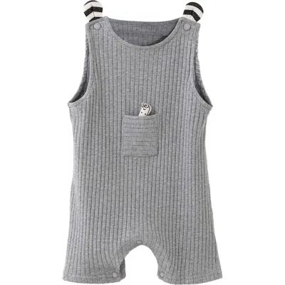 Banblu Babies'  Rib Pocket Romper In Brown