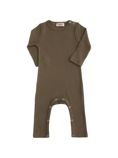 Banblu Babies' Ribbed Long-sleeve Romper In Green
