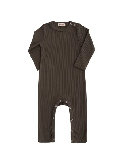 Banblu Babies' Ribbed Long-sleeve Romper In Green