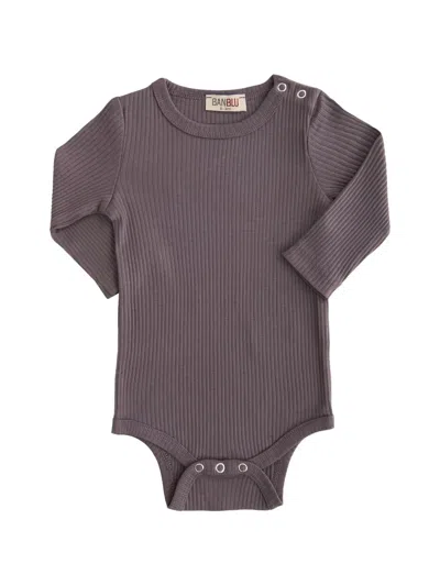 Banblu Babies' Ribbed Long-sleeved Body In Purple
