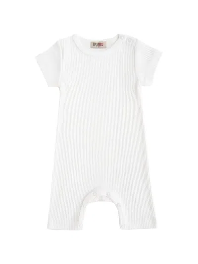 Banblu Babies' Ribbed Short-sleeve Romper In White
