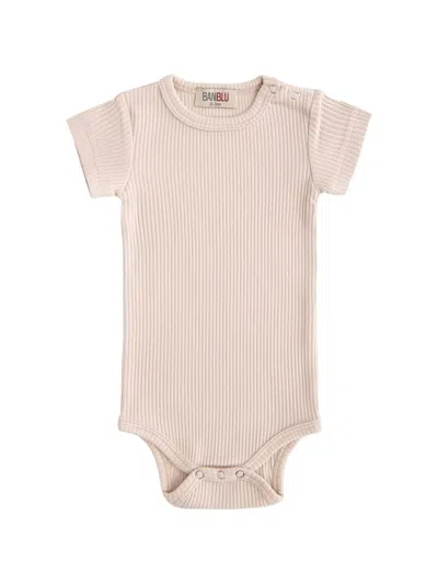 Banblu Babies' Ribbed Short-sleeved Body In Neutral