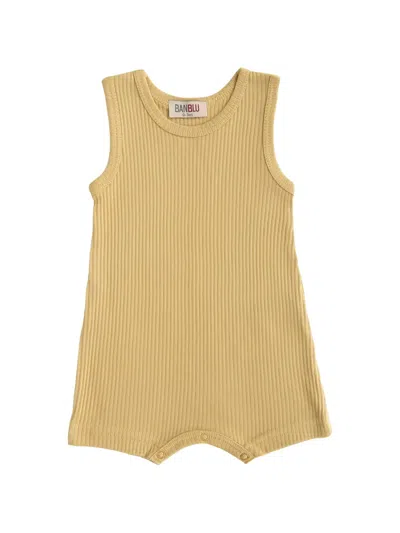 Banblu Babies' Ribbed Sleeveless Shorties In Brown