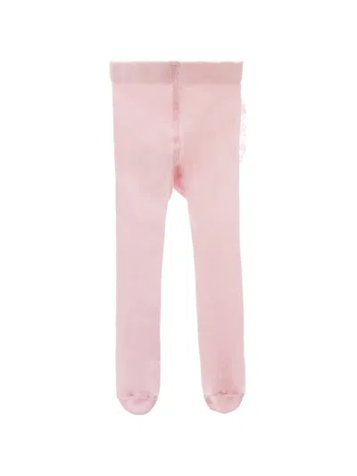 Banblu Babies' Ruffle-trimmed Pom-pom Tights In Pink