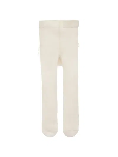 Banblu Babies' Ruffle-trimmed Pom-tail Tights In Neutral