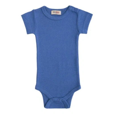 Banblu Kids'  Short Sleeved Modal Bodysuit In Blue