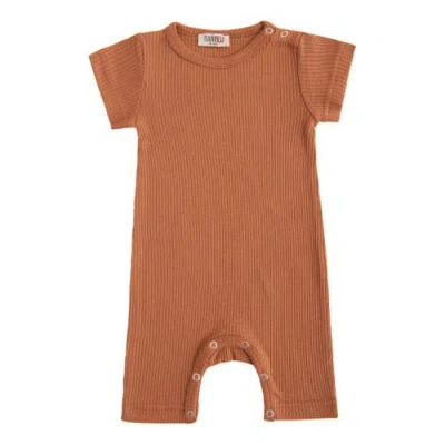 Banblu Kids'  Short Sleeved Modal Romper In Orange