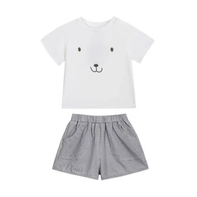 Banblu Babies'  Smile Checkered Set In White