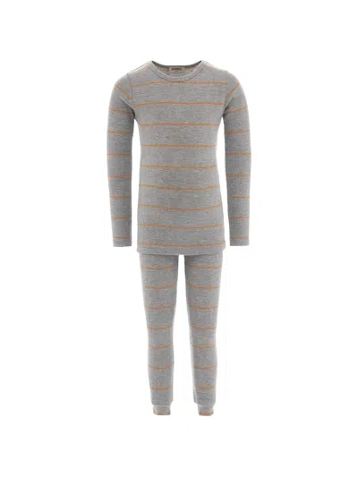Banblu Babies' Striped Long-sleeve Top In Gray