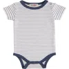 Banblu Kids'  Striped Modal Bodysuit In Blue