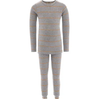 Banblu Striped Modal Outfit In Gray