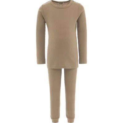 Banblu Striped Modal Outfit In Neutral