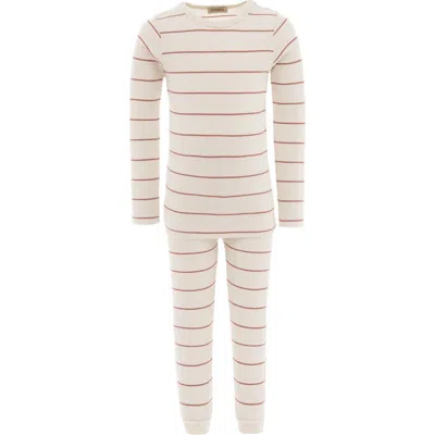 Banblu Kids'  Striped Modal Outfit In Neutral