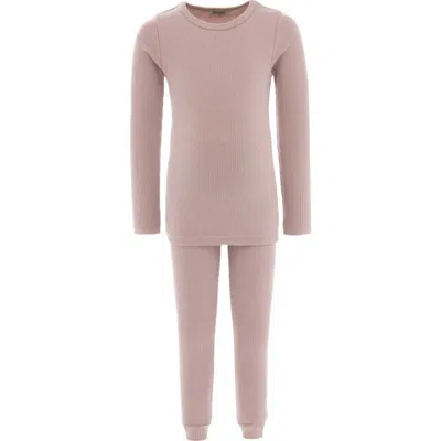 Banblu Striped Modal Outfit In Pink