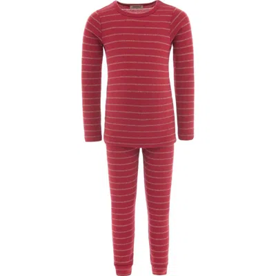 Banblu Striped Modal Outfit In Red