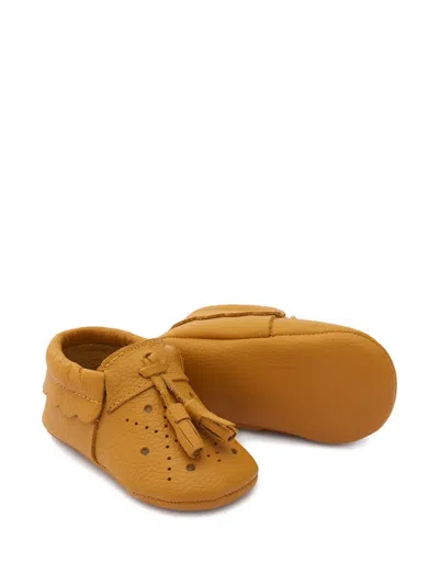 Banblu Babies' Tassel-detail Perforated Crib Shoes In Yellow