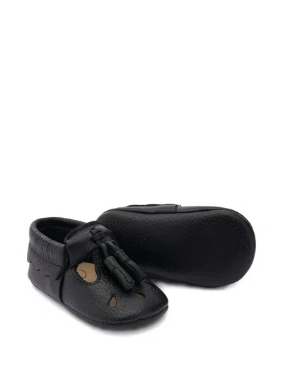 Banblu Babies' Tassel-details Perforated Crib Shoes In Black