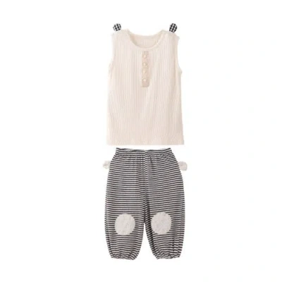Banblu Babies'  Top & Striped Pants Set In Multi