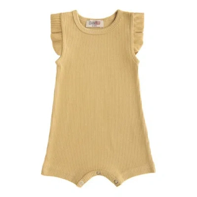 Banblu Kids'  Yellow Biscotti Ruffle Modal Shortie In Nude